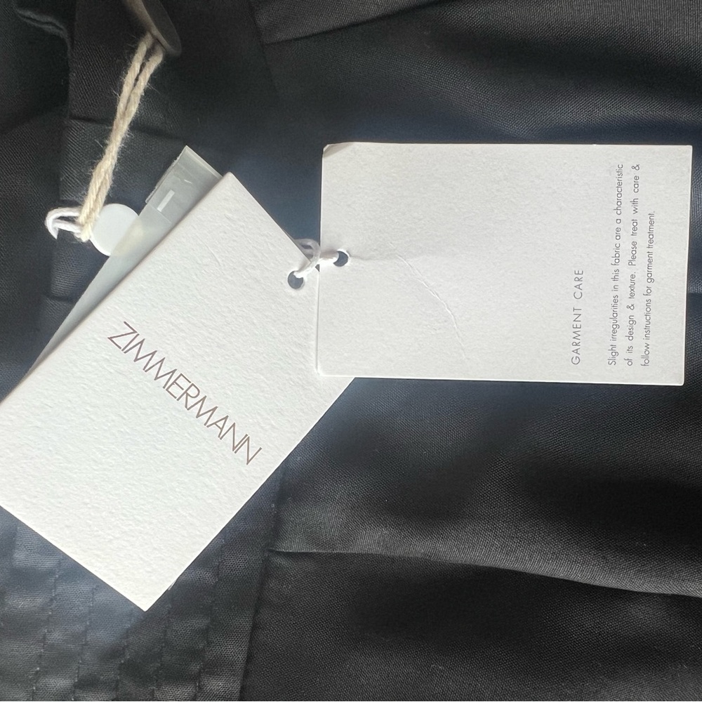 Zimmermann NWT Black Ninety-Six Tuck Crop Pant Brand Size 0/US Size 2/4 - Picture 2 of 6